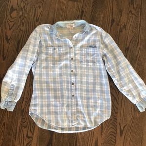 Clementine cotton plaid long sleeve shirt, size M